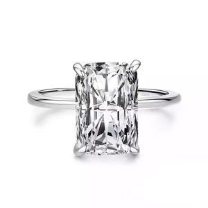 925 Sterling Silver Emerald Cut CZ Ring